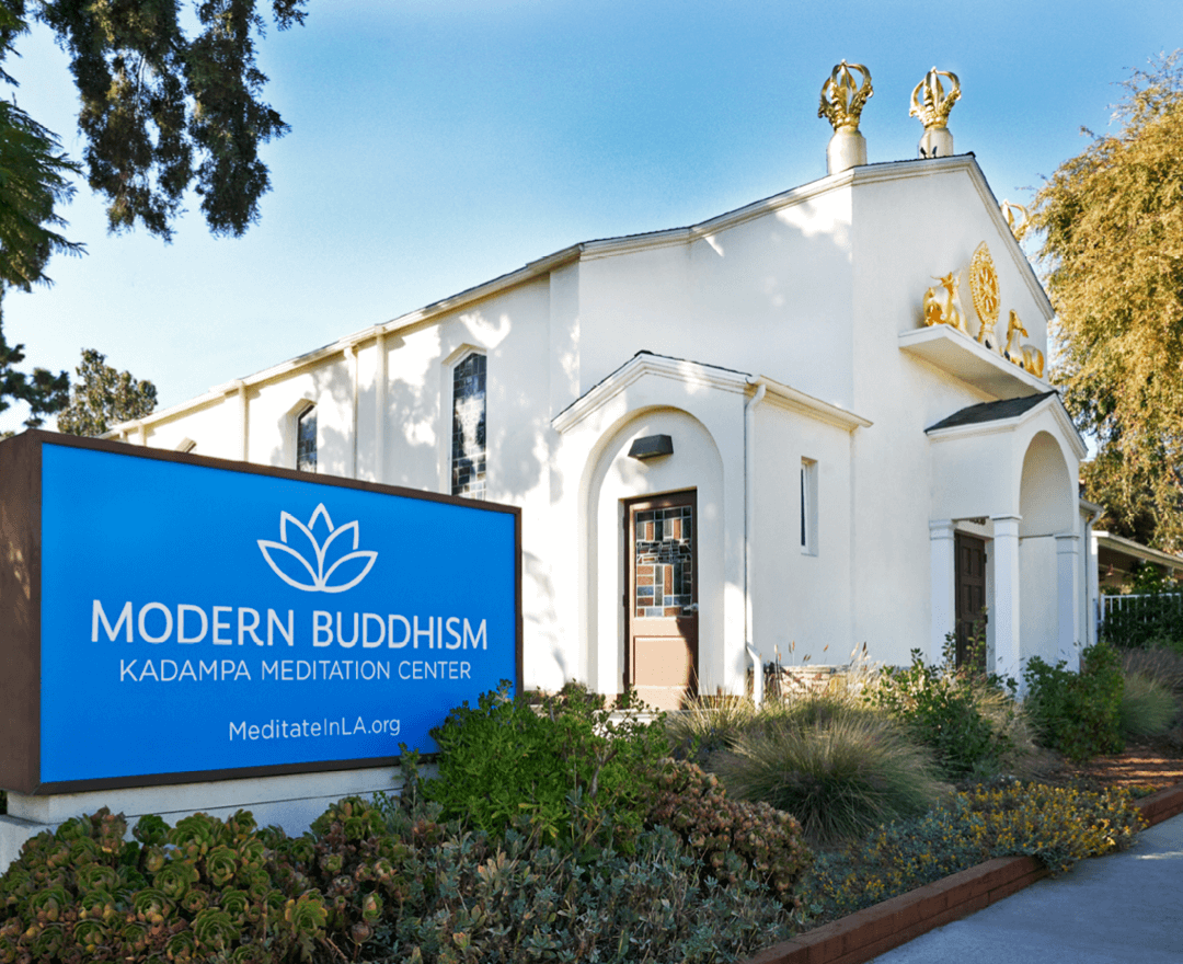 Los-Feliz-and-Kenmore-Corner-Modern-Buddhis-Sign-Blue