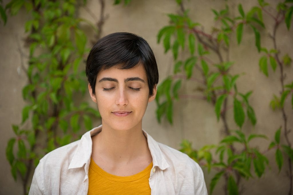 Woman in meditation and mindfulness training