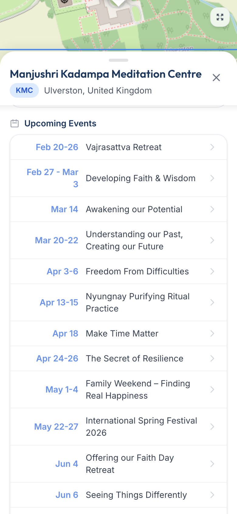 Center upcoming events