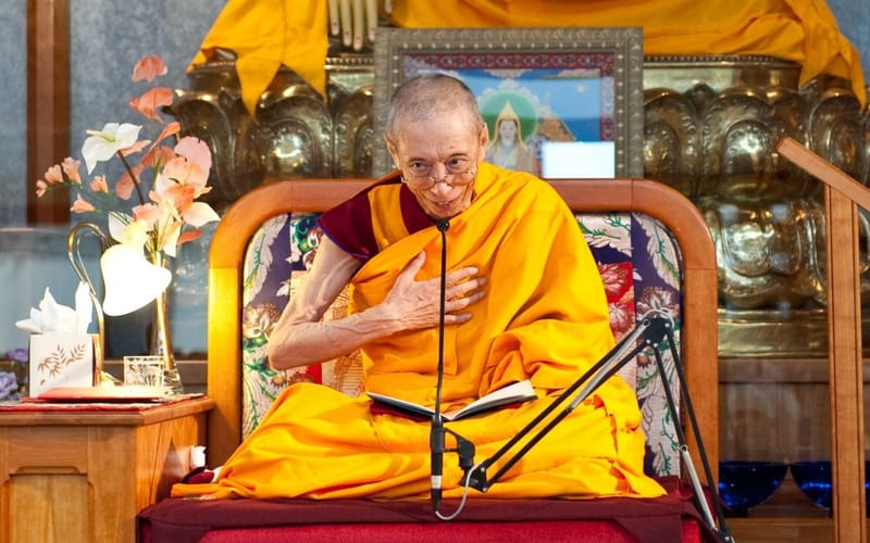 Venerable Geshe-la teaching