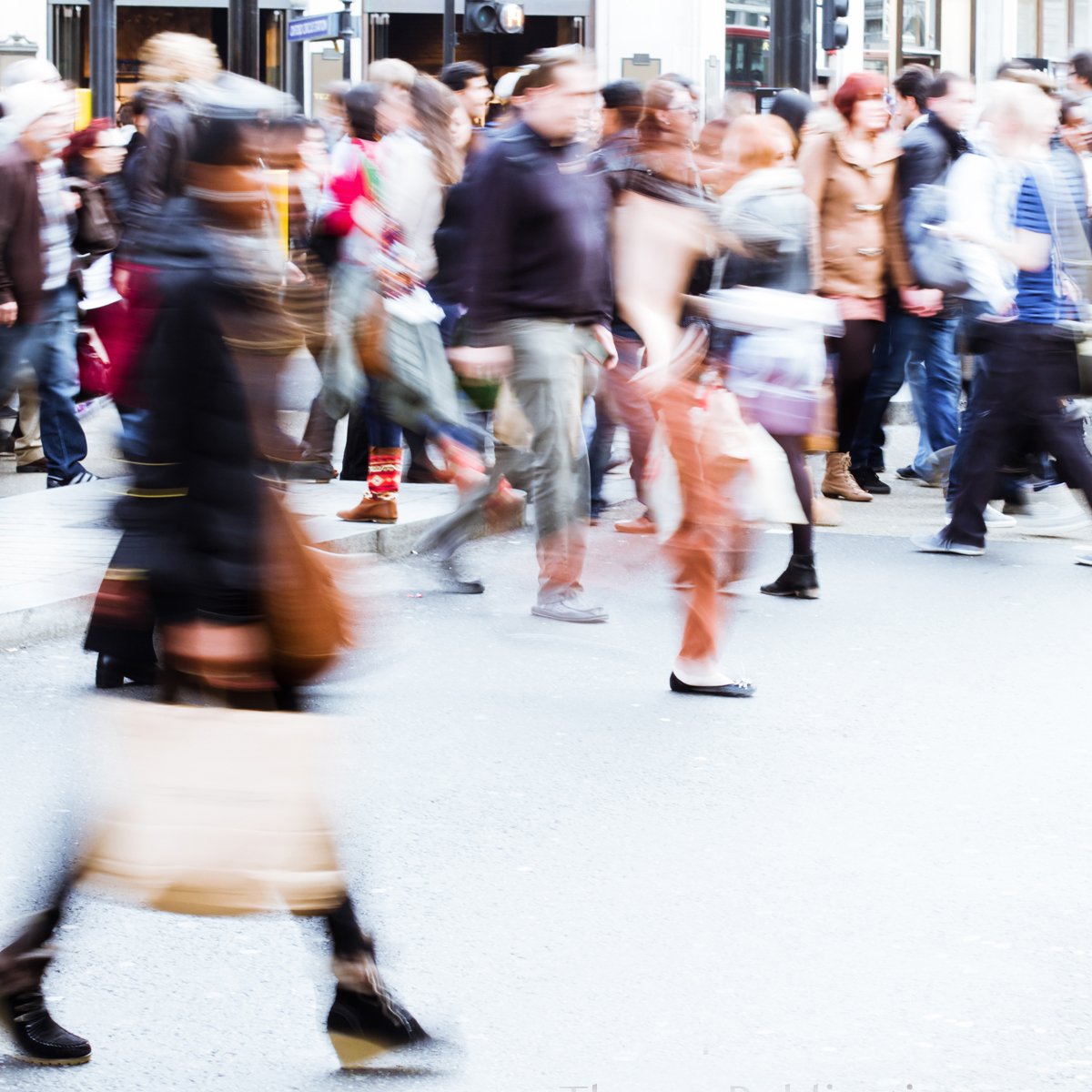 Lots of people on a busy city street