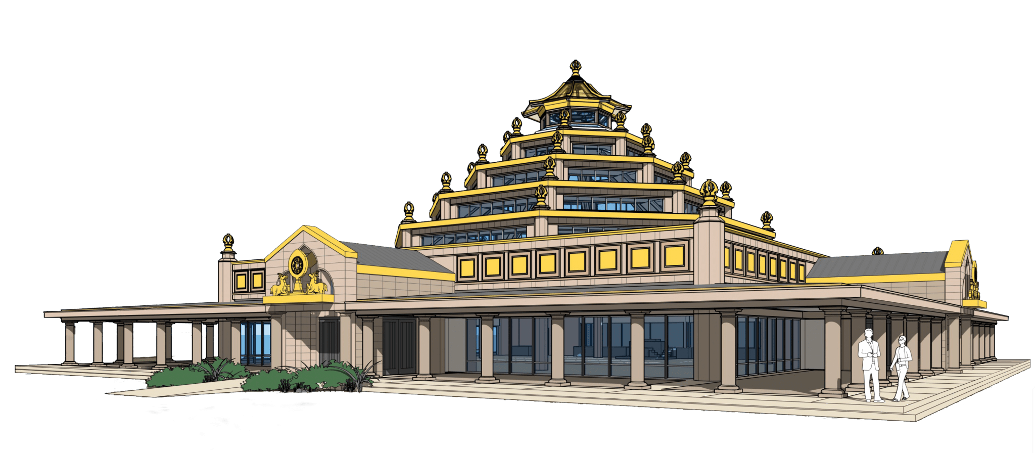 Five Tiered Temple Sketch Up Mockup Transparent Temple no trees free framecrop Williams, Arizona
