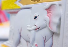 An elephant, part of a Buddha's throne